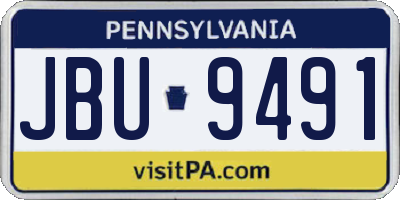 PA license plate JBU9491