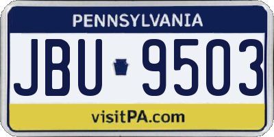 PA license plate JBU9503