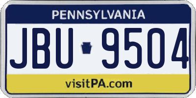 PA license plate JBU9504