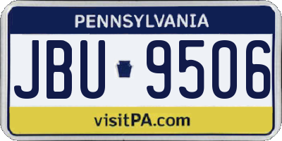 PA license plate JBU9506