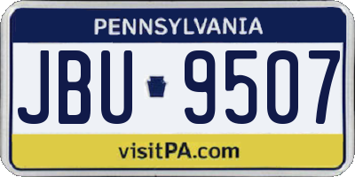 PA license plate JBU9507