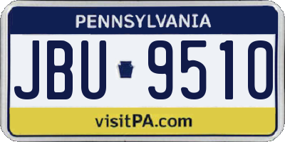 PA license plate JBU9510