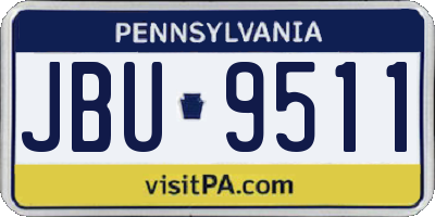 PA license plate JBU9511