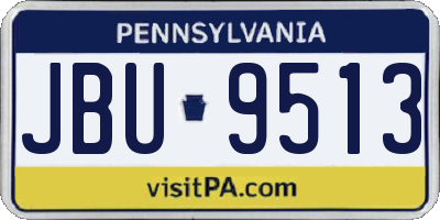 PA license plate JBU9513