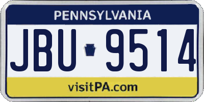 PA license plate JBU9514