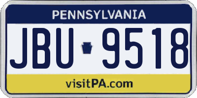 PA license plate JBU9518