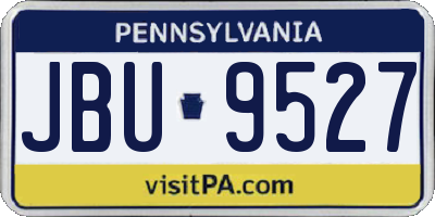 PA license plate JBU9527