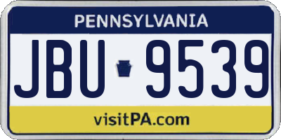 PA license plate JBU9539