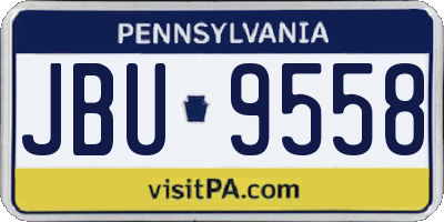 PA license plate JBU9558