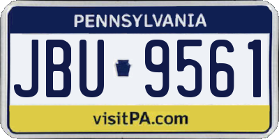 PA license plate JBU9561