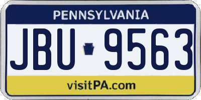 PA license plate JBU9563