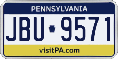 PA license plate JBU9571
