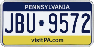 PA license plate JBU9572