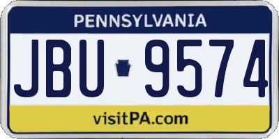 PA license plate JBU9574