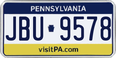 PA license plate JBU9578