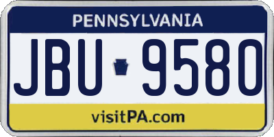 PA license plate JBU9580