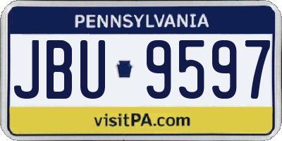 PA license plate JBU9597