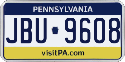PA license plate JBU9608