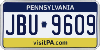 PA license plate JBU9609