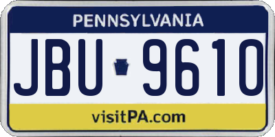 PA license plate JBU9610