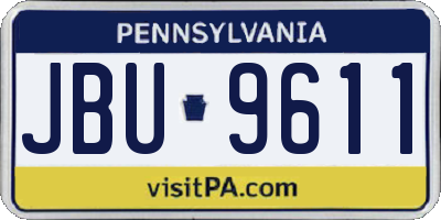PA license plate JBU9611