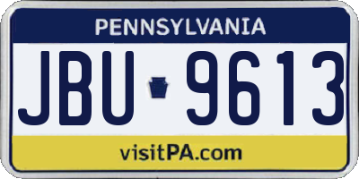 PA license plate JBU9613