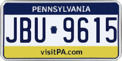 PA license plate JBU9615