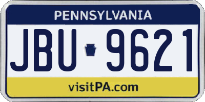 PA license plate JBU9621