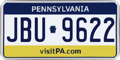 PA license plate JBU9622