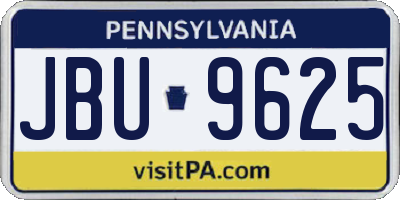PA license plate JBU9625