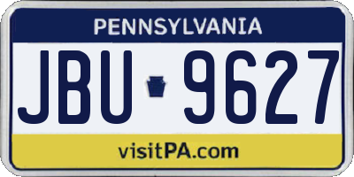 PA license plate JBU9627