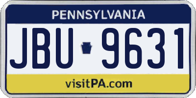 PA license plate JBU9631