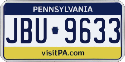 PA license plate JBU9633