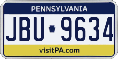 PA license plate JBU9634
