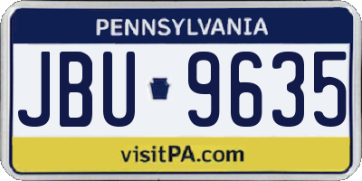 PA license plate JBU9635