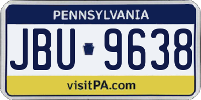 PA license plate JBU9638