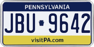PA license plate JBU9642