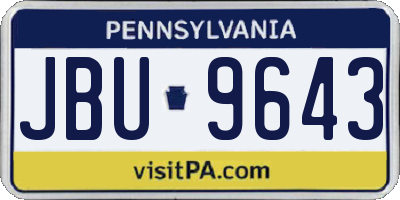 PA license plate JBU9643