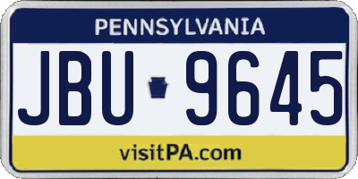 PA license plate JBU9645