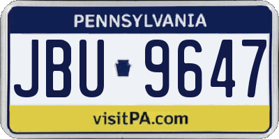 PA license plate JBU9647