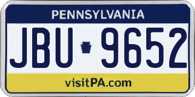 PA license plate JBU9652