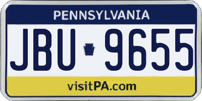 PA license plate JBU9655