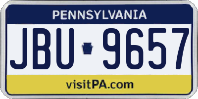 PA license plate JBU9657