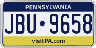 PA license plate JBU9658