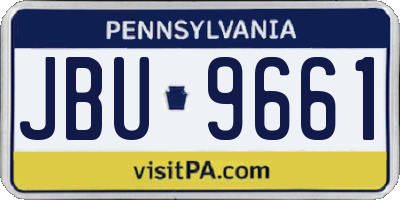 PA license plate JBU9661