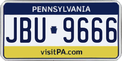 PA license plate JBU9666