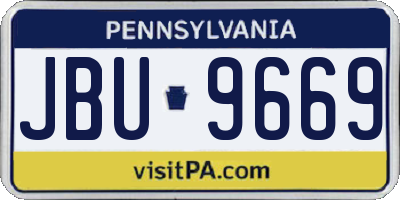 PA license plate JBU9669
