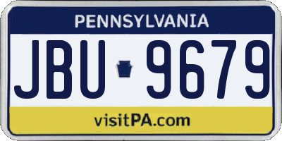 PA license plate JBU9679