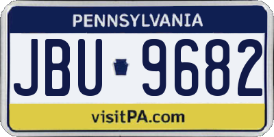 PA license plate JBU9682