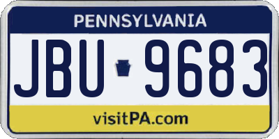 PA license plate JBU9683